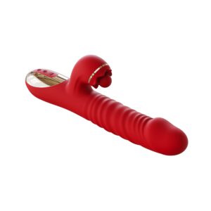 The Red Peach Double Bubble Clit and G Spot Rabbit